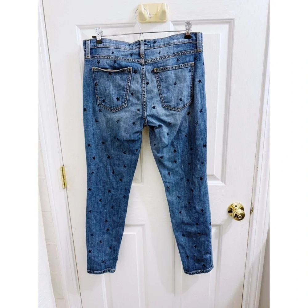 Current Elliott Stiletto High Rise Skinny Jeans in Navy Star Print